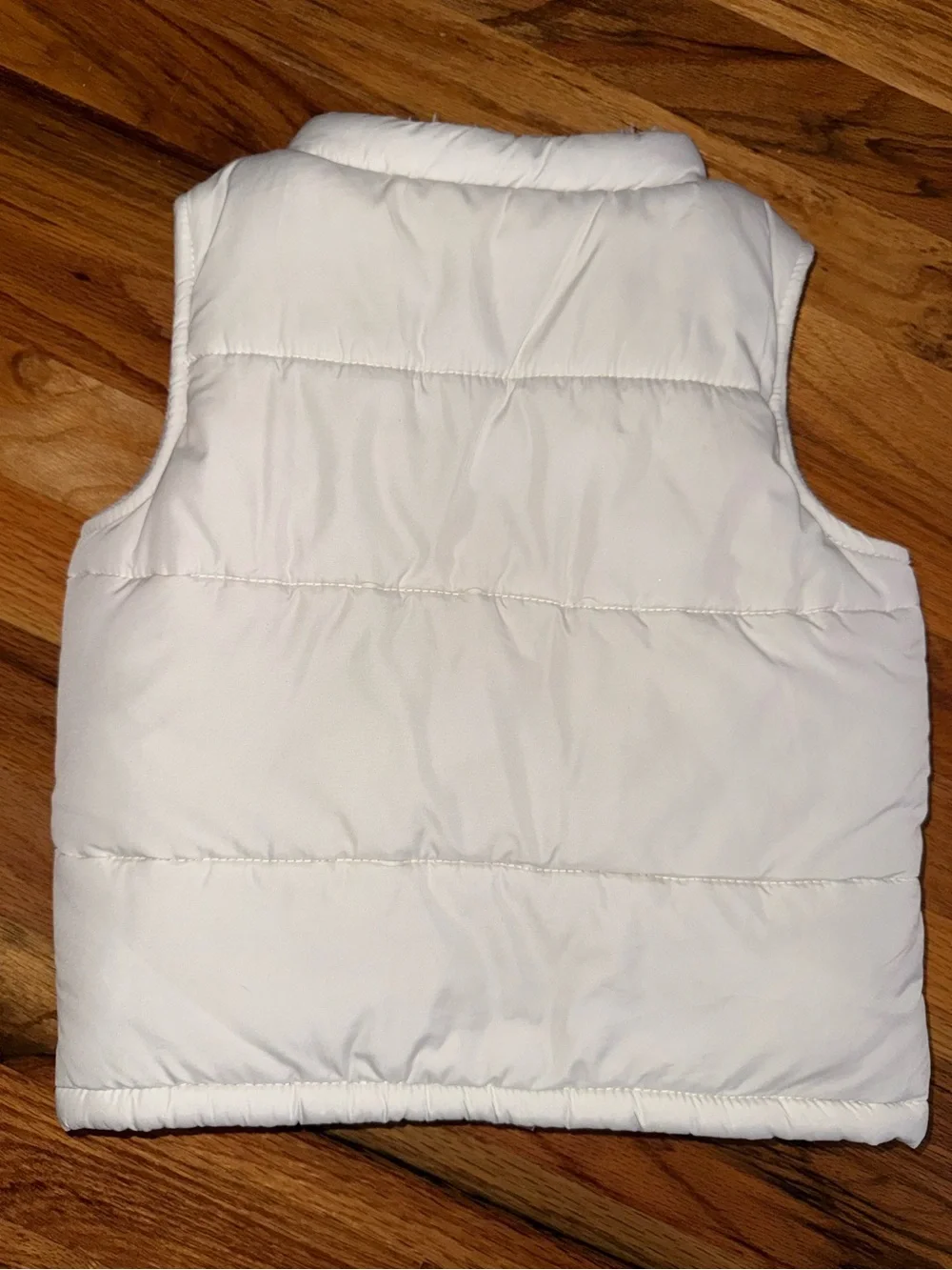 Kids White Puffer Vest - Lightweight Quilted Sleeveless Jacket